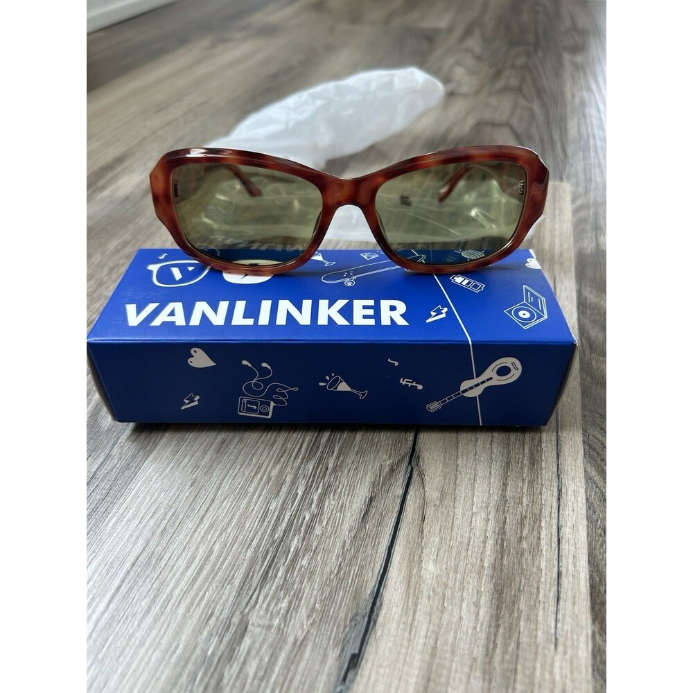 Vanlinker  Retro Polarized Rectangle Sunglasses Soft-Square Frame Tortoiseshell